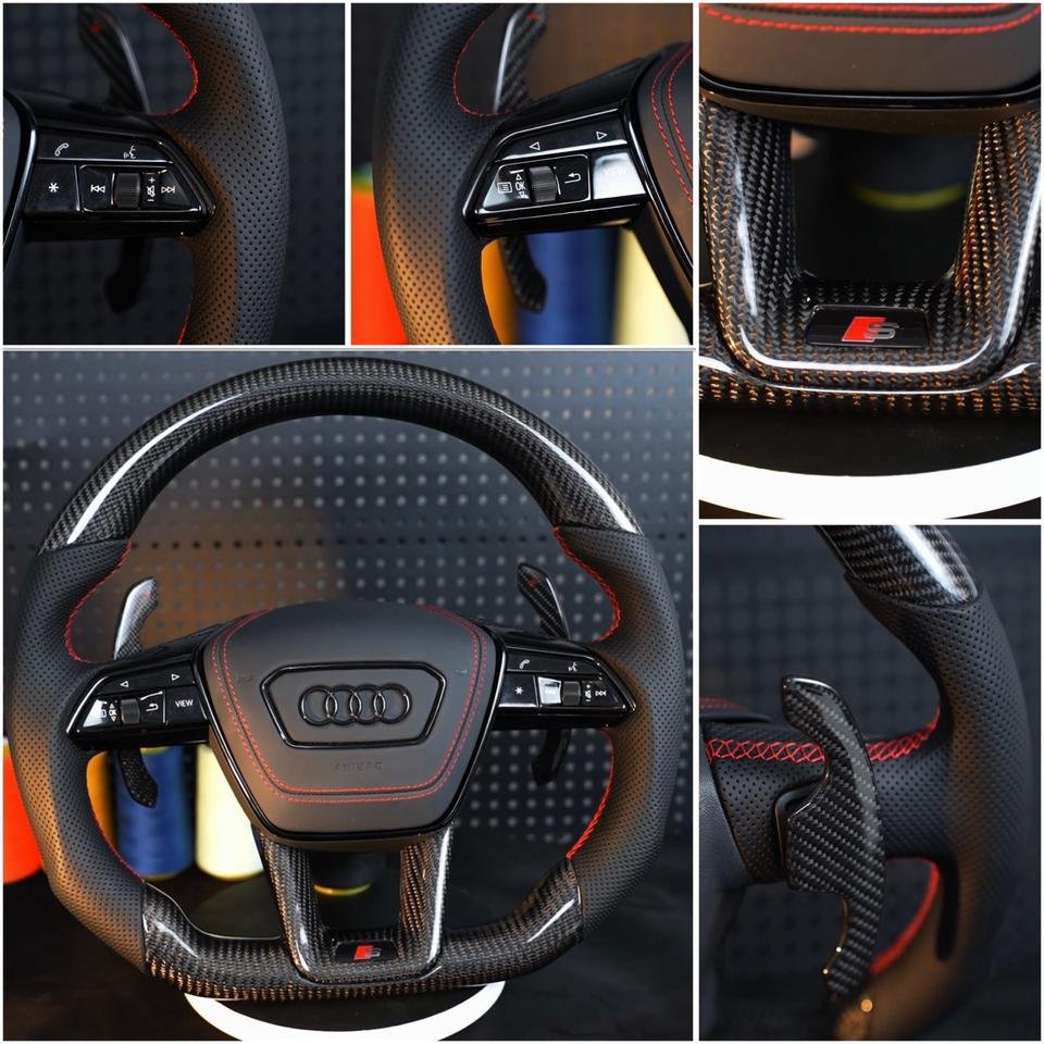 Audi A6 S6 RS6 A7 S7 RS7 C8 4K A8 S8 4N D5 Lenkrad Leder Carbon