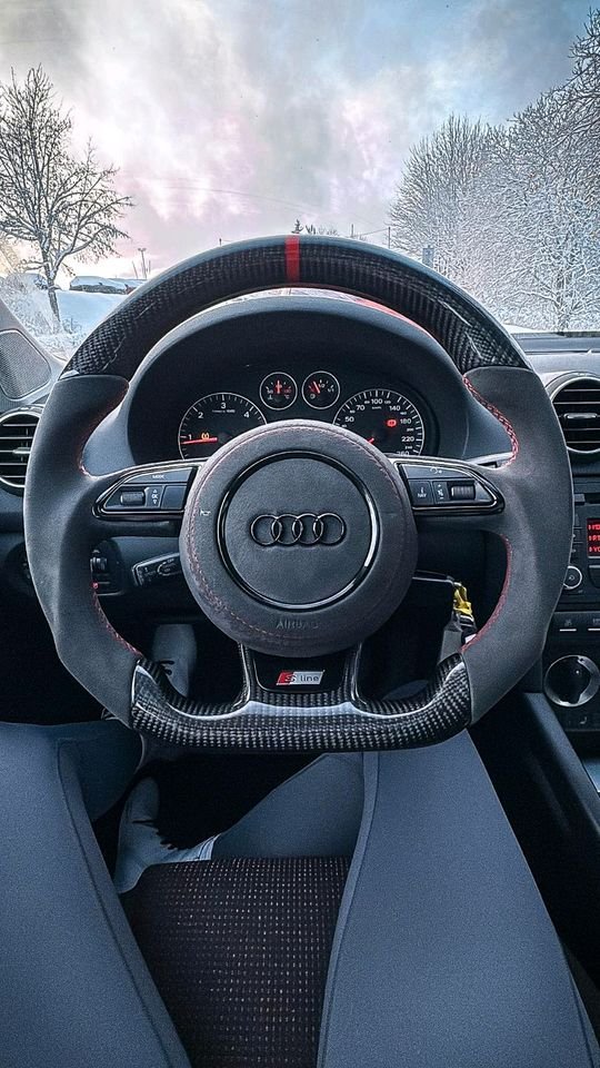 Audi CARBON Lenkrad A3 A4 A5 Q3 Q5 8V S-Line abgeflacht, AIRBAG