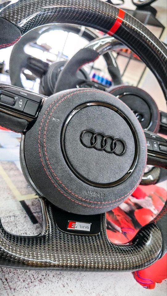 Audi CARBON Lenkrad A3 A4 A5 Q3 Q5 8V S-Line abgeflacht, AIRBAG