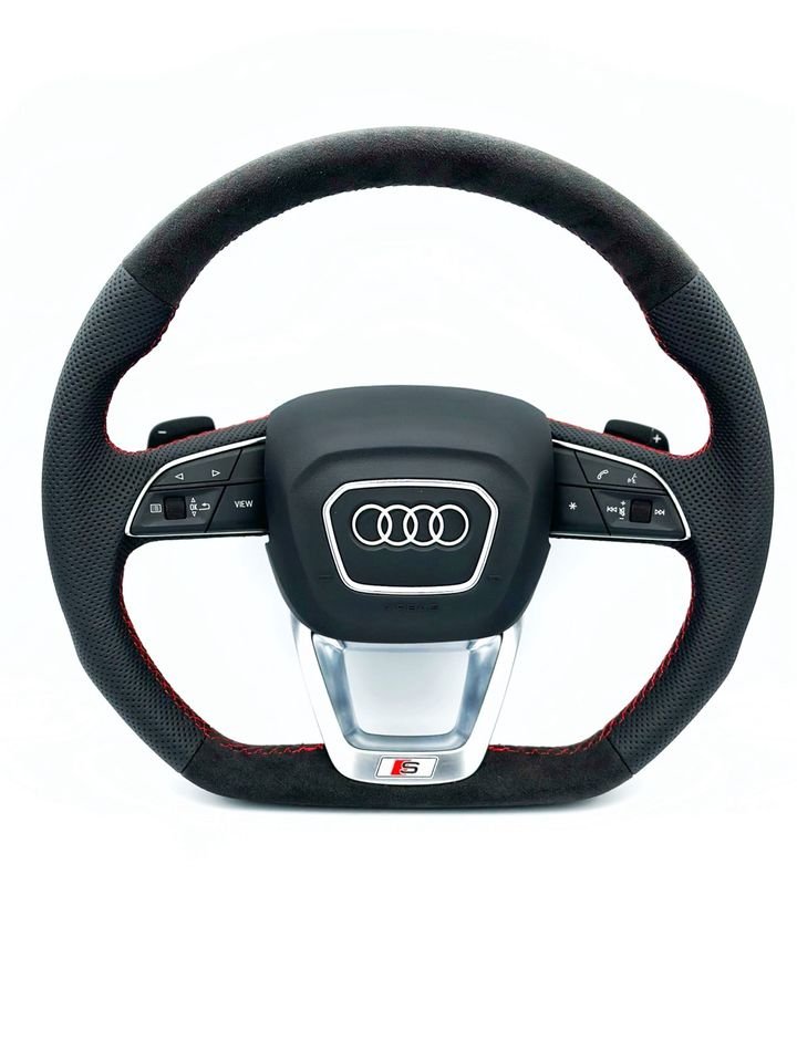 Audi Sline Lenkrad abgeflacht,Leder,A3,A4,A5,A6,A7,A8,RSQ8,Q7,Q5