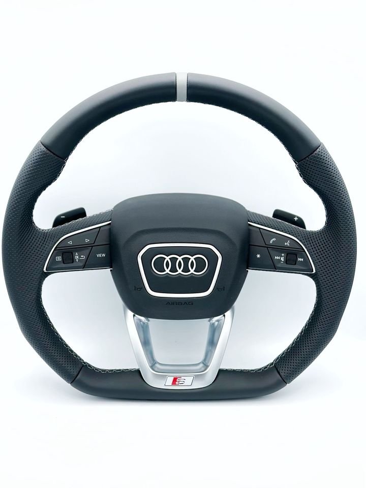 Audi Sline Lenkrad abgeflacht,Leder,A3,A4,A5,A6,A7,A8,RSQ8,Q7,Q5
