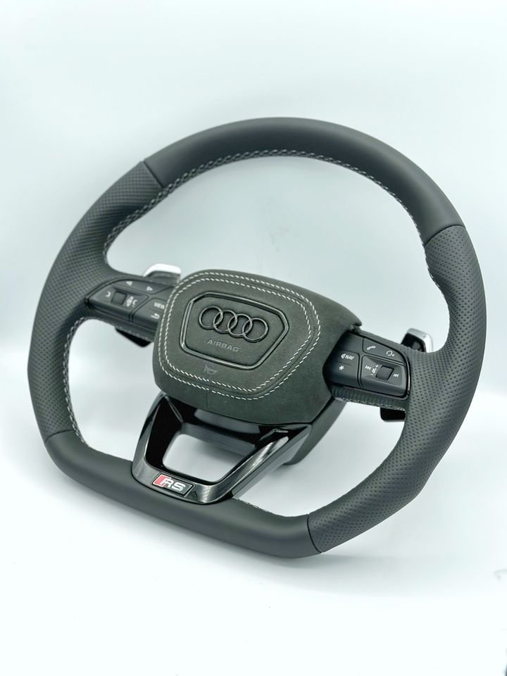 Audi Sline Lenkrad abgeflacht,Leder,A3,A4,A5,A6,A7,A8,RSQ8,Q7,Q5