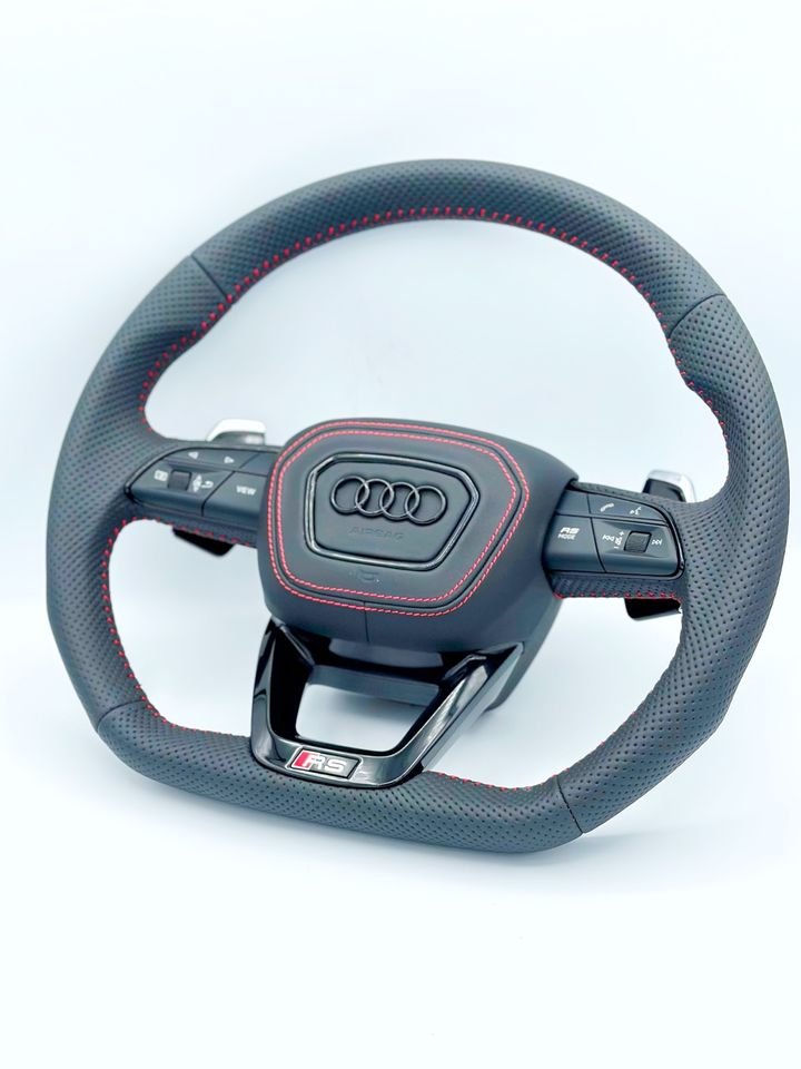 Audi Sline Lenkrad abgeflacht,Leder,A3,A4,A5,A6,A7,A8,RSQ8,Q7,Q5