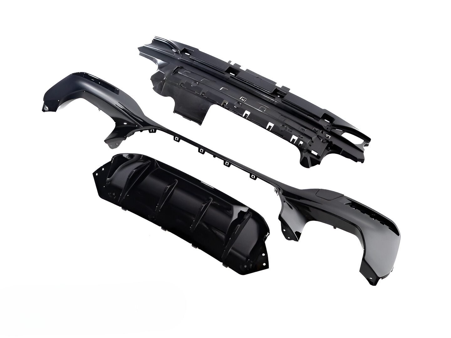 AutoTecknic Gloss Black M-Inspired Rear Diffuser Retrofit Kit for G30 BMW 5 Series