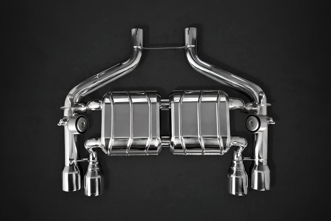 Capristo ECE Valved Exhaust System w/ CES3 , Mid-Silencer Spares and Stainless Tips for F87 BMW M2 [02BM09903001]