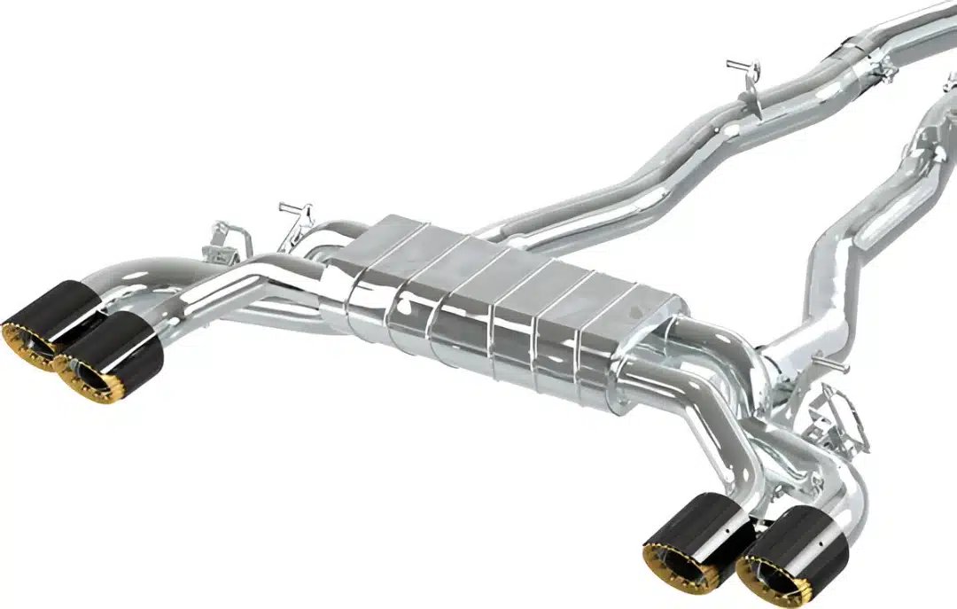 Capristo Valved Exhaust w/ 200 Cell OPF Mid-Silencer and Wicrom Tips for G9X BMW M5 (Euro OPF)