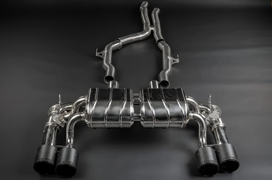 Capristo Valved Exhaust w/ Mid-Silencer, Sport Cats & Wicrom Tips for F87 BMW M2 Competition [02BM09903020]