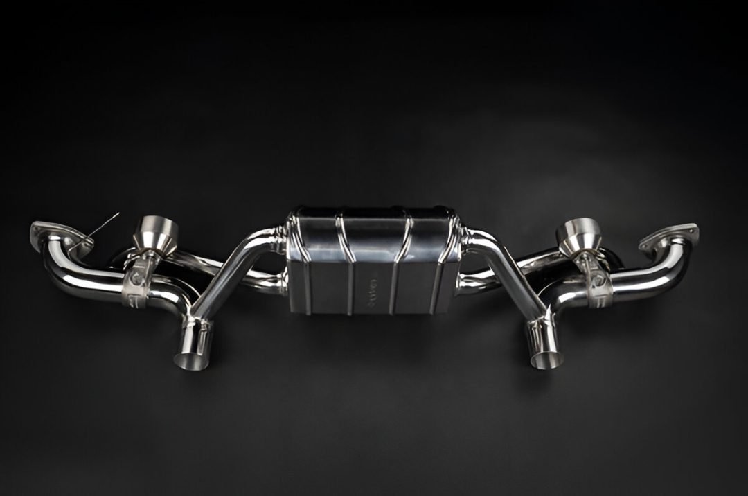 Capristo Valved Muffler w/ Wicrom Slanted Tips for 982 Porsche 718 Cayman GT4 RS
