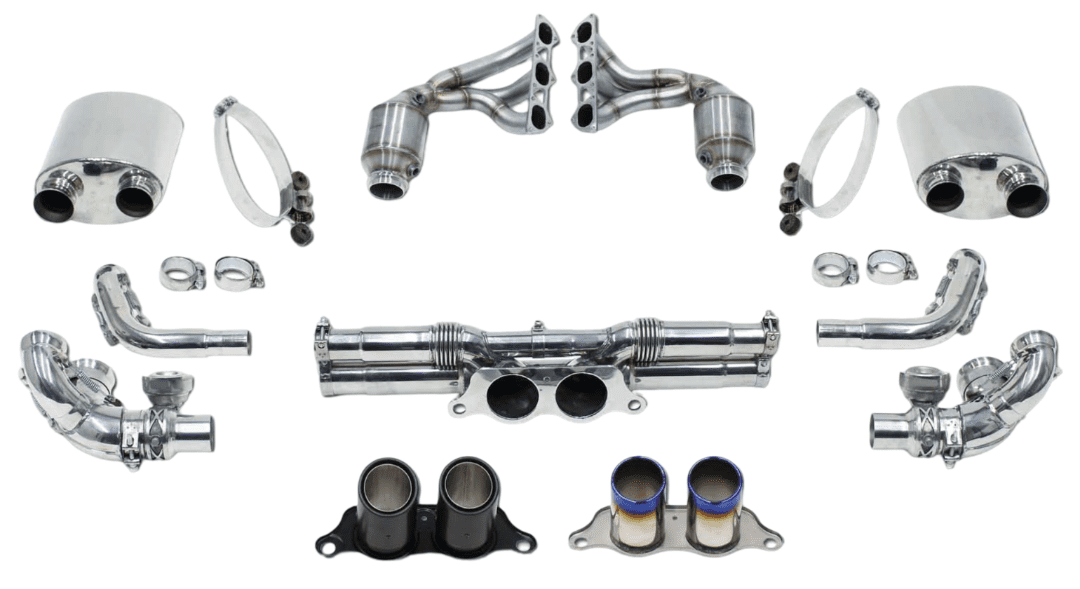 CARGRAPHIC Lightweight Sports Exhaust Kit w/ Sport Silencers for 991 Porsche 911 GT3 / GT3 RS / R