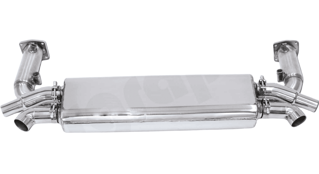 CARGRAPHIC Non-Valved Turbo-Back Exhaust System w/ Race Cats for 991 Porsche 911 Turbo & S