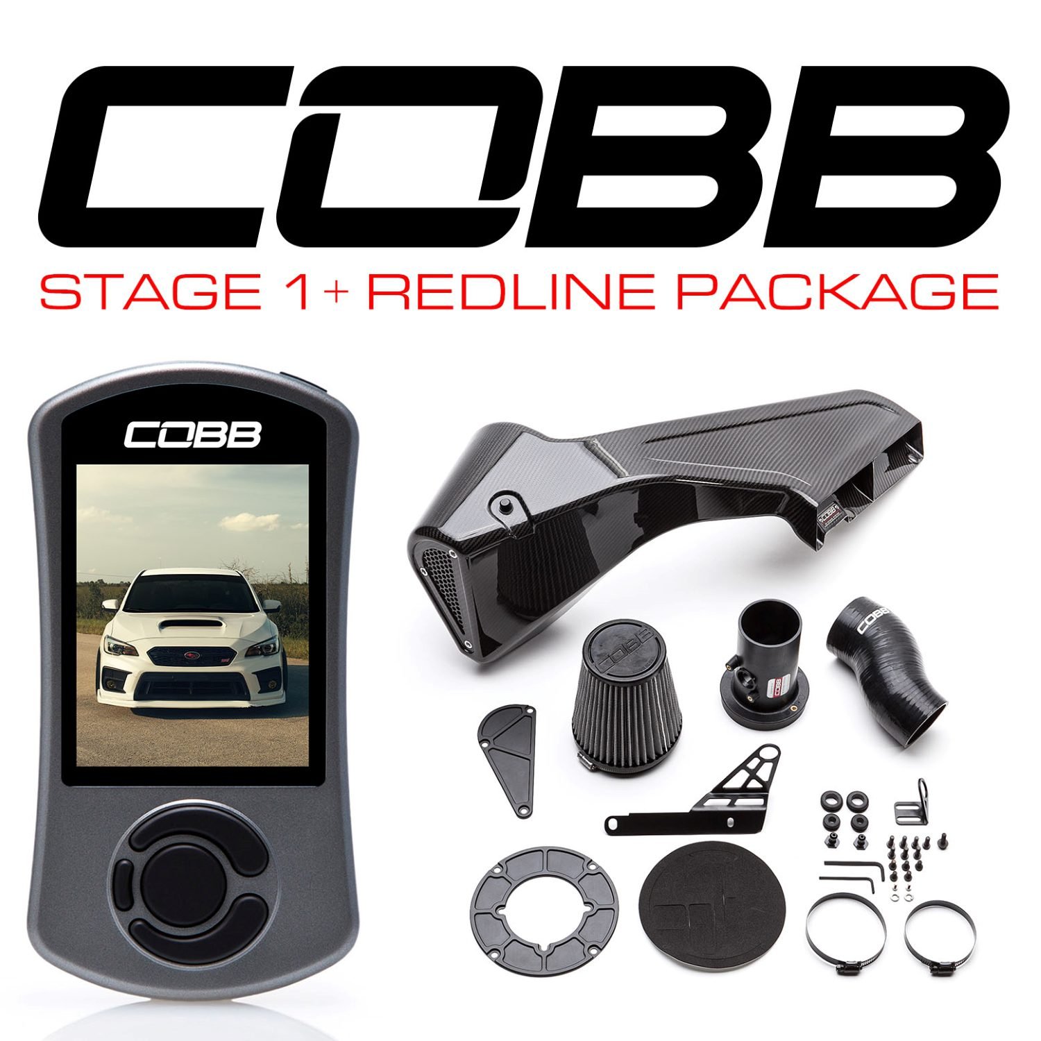 COBB Tuning Stage 1 Power Package with Redline Carbon Fiber Intake for VA Subaru WRX STi / Type RA