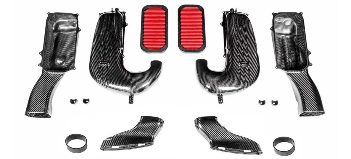 Eventuri Black Carbon Intake System w/ 62mm Turbo Inlet for W205 Mercedes-Benz C63 AMG [EVE-C63S-TRB-CF-INT]