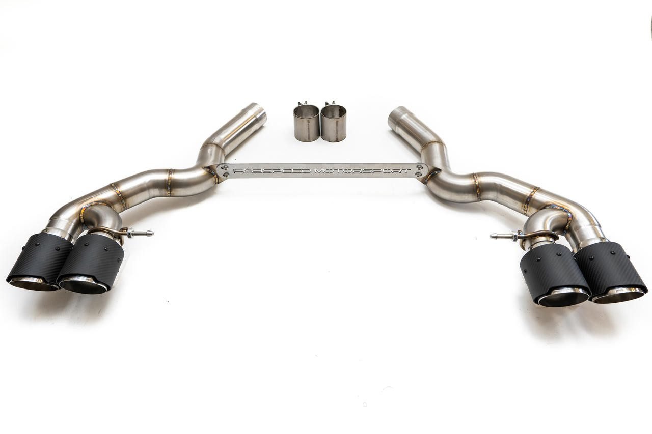 Fabspeed Muffler Bypass with Quad Tips for BMW F90 M5