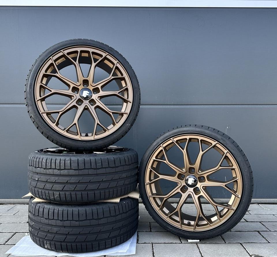 FF Wheels FF01 19 Zoll Sommerräder für Mercedes Benz E CL GLA S Klasse W213 S213 A238 C215 C216 CL500 X156 W156 W220 Coupe Felgen Reifen Räder bronze Performance Sommerreifen…