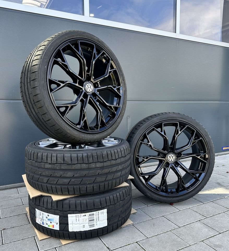 FF Wheels FF02 18 Zoll Sommerräder für VW Golf 5 6 7 8 Sommerreifen GTI GTD GTE Passat Scirocco EOS Jetta CC eGolf Audi A3 S3 A4 B6 B7 8P 8V GY Felgen Reifen Räder schwarz NEU...