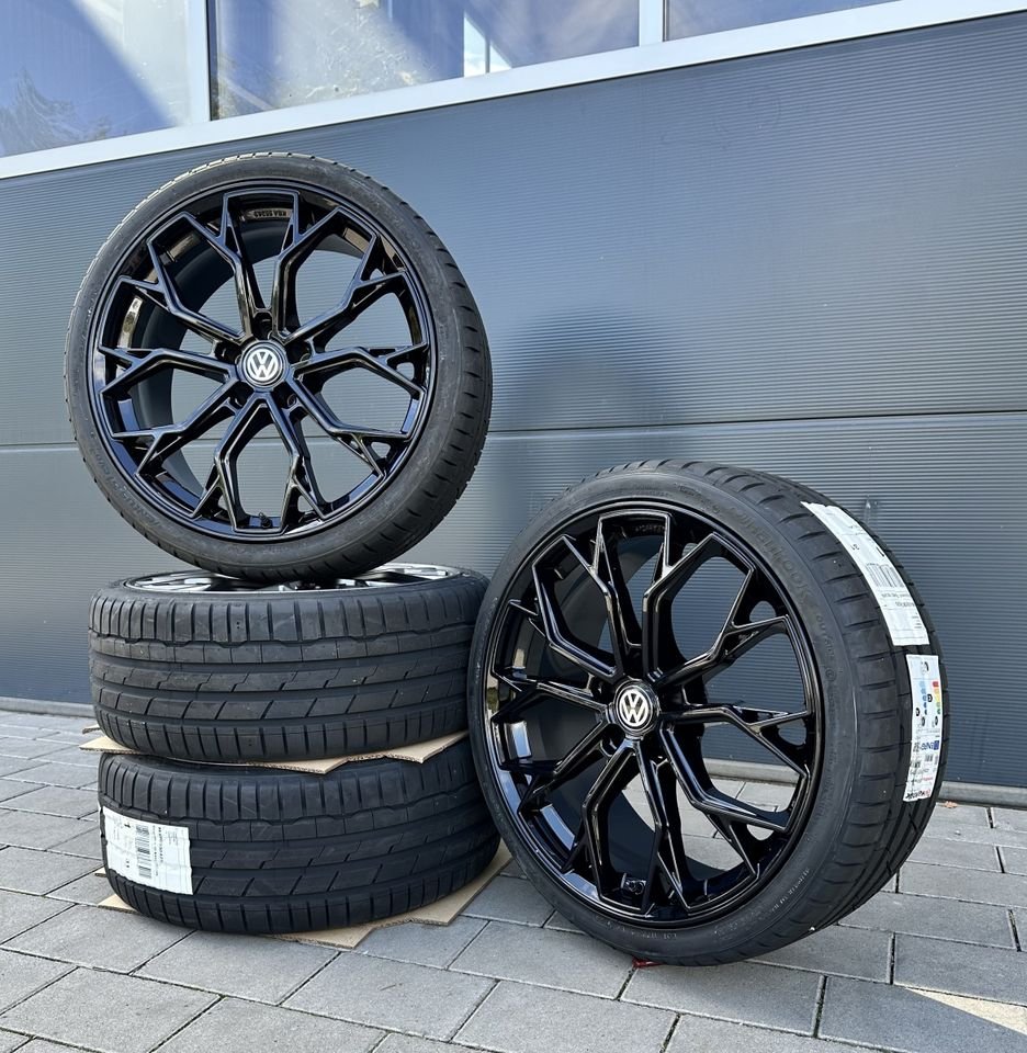 FF Wheels FF02 18 Zoll Sommerräder für VW Golf 5 6 7 8 Sommerreifen GTI GTD GTE Passat Scirocco EOS Jetta CC eGolf Audi A3 S3 A4 B6 B7 8P 8V GY Felgen Reifen Räder schwarz NEU...