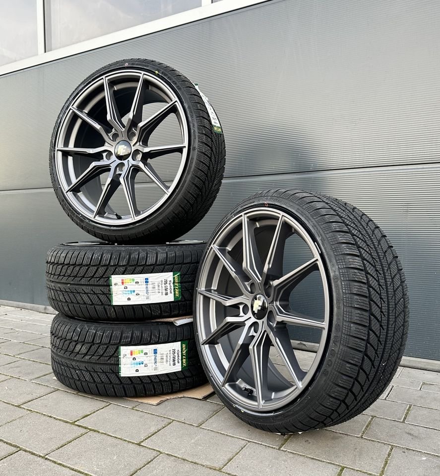 FF Wheels FF03 19 Zoll Sommerräder für Mercedes Benz E CL GLA S EAQ EQB Klasse W213 S213 W214 S214 A238 C215 C216 CL500 X156 W156 W220 Coupe Felgen Reifen Räder grau...