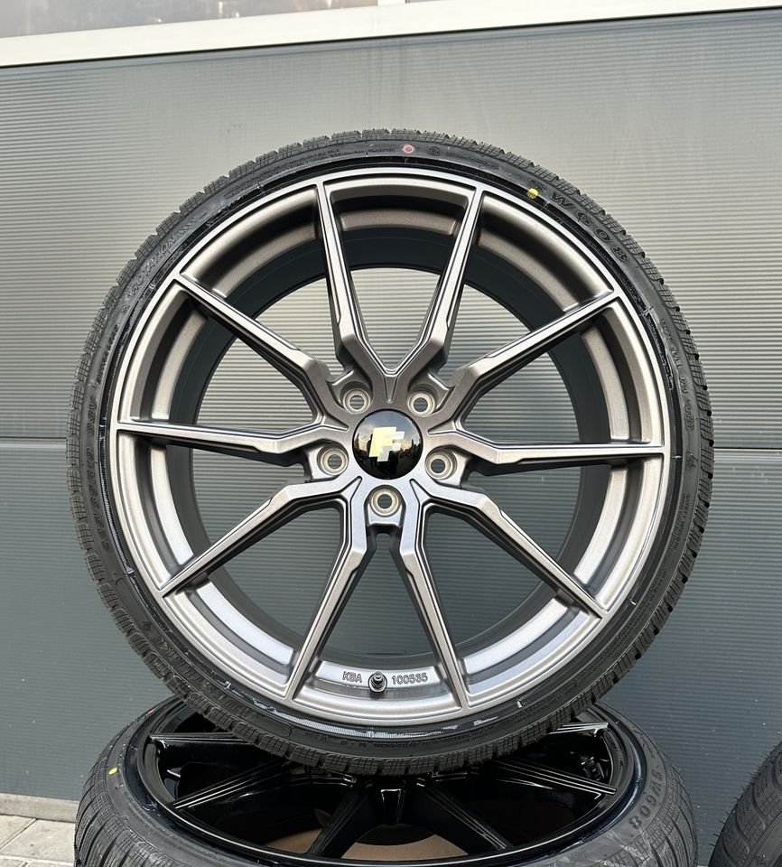 FF Wheels FF03 19 Zoll Sommerräder für Mercedes Benz E CL GLA S EAQ EQB Klasse W213 S213 W214 S214 A238 C215 C216 CL500 X156 W156 W220 Coupe Felgen Reifen Räder grau...