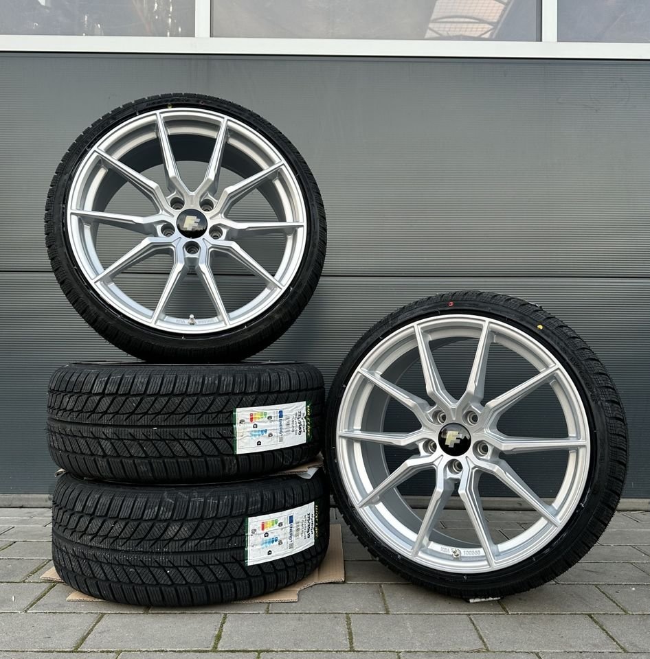 FF Wheels FF03 19 Zoll Sommerräder für Mercedes Benz E CL GLA S EAQ EQB Klasse W213 S213 W214 S214 A238 C215 C216 CL500 X156 W156 W220 Coupe Felgen Reifen Räder grau...