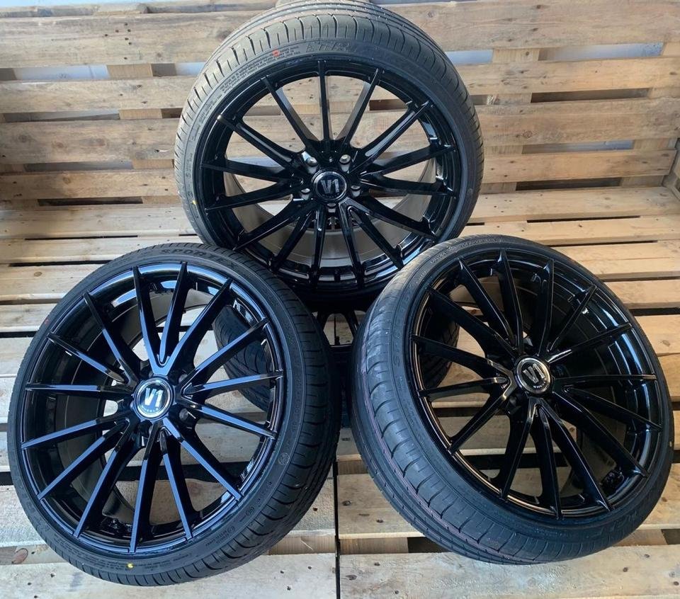 Für Audi A6 4B Q2 GA VW Beetle 16 Passat 3C B8 Passat CC V1 Wheels V2 Kompletträder 19 Zoll Schwarz 235/35 19 Skoda Superb 3T 3U Yeti 5L Sommerreifen Winterreifen 5×112 5/112 ET35