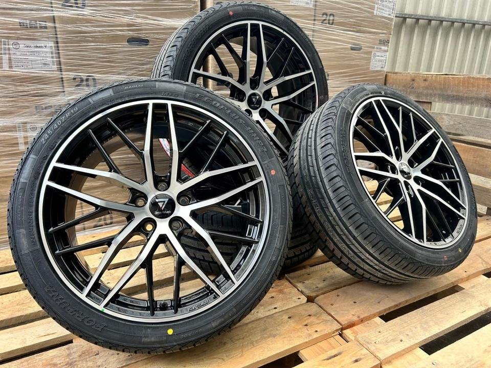 Für ⭐ Audi ⭐ A6 S6 4G F2 C7 C8 A8 4E Mercedes CL W216 E Klasse W213 R1EC R1ES W213K S Klasse W221 W222 W217 20 Zoll Alufelgen 7-Wheels DS2 Schwarz Poliert 255/35 20 Sommerreifen…