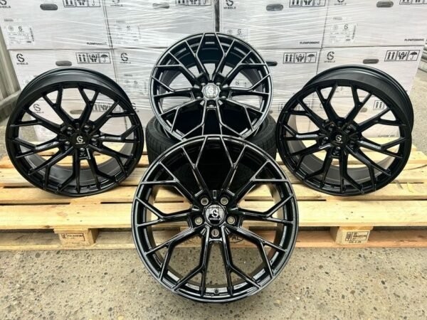 Für ⭐ VW ⭐ Arteon ID.4 Pro GTX Pure ID.5 Pro GTX ID.7 ProS Tiguan 5N CT Touareg CR ⭐ Toyota ⭐ Supra 20 Zoll Alufelgen für CS Wheels US1 Schwarz Glanz 9,0x20 ET30 5x112 5/112 9J