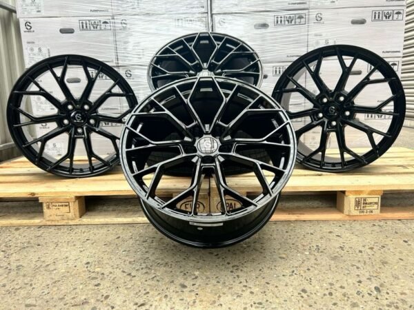 Für ⭐ VW ⭐ Arteon ID.4 Pro GTX Pure ID.5 Pro GTX ID.7 ProS Tiguan 5N CT Touareg CR ⭐ Toyota ⭐ Supra 20 Zoll Alufelgen für CS Wheels US1 Schwarz Glanz 9,0x20 ET30 5x112 5/112 9J