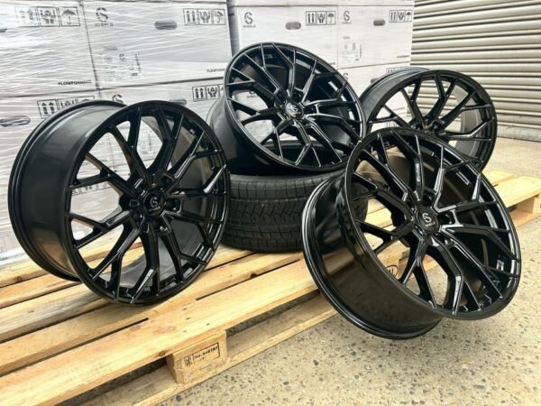 Für ⭐ VW ⭐ Arteon ID.4 Pro GTX Pure ID.5 Pro GTX ID.7 ProS Tiguan 5N CT Touareg CR ⭐ Toyota ⭐ Supra 20 Zoll Alufelgen für CS Wheels US1 Schwarz Glanz 9,0x20 ET30 5x112 5/112 9J