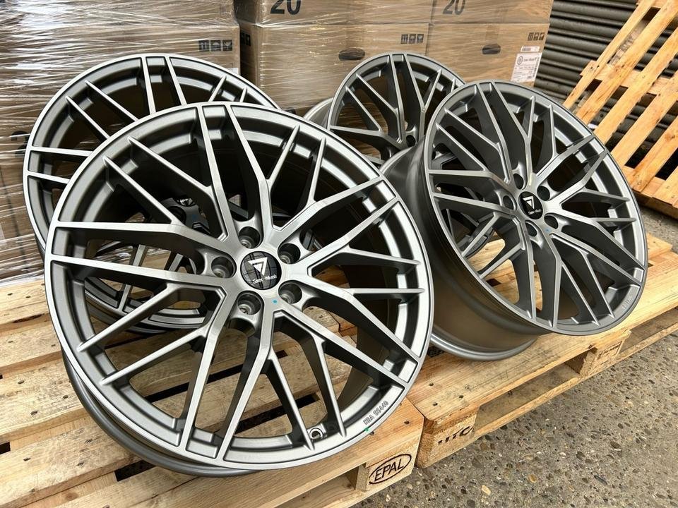 Für ⭐ VW ⭐ Arteon ID.4 Pro GTX Pure ID.5 Pro GTX ID.7 ProS Tiguan 5N CT Touareg CR ⭐ Toyota ⭐ Supra 20 Zoll Alufelgen für 7-Wheels DS2 Grau Glanz Seven Wheels 9,0×20 ET30 5×112…