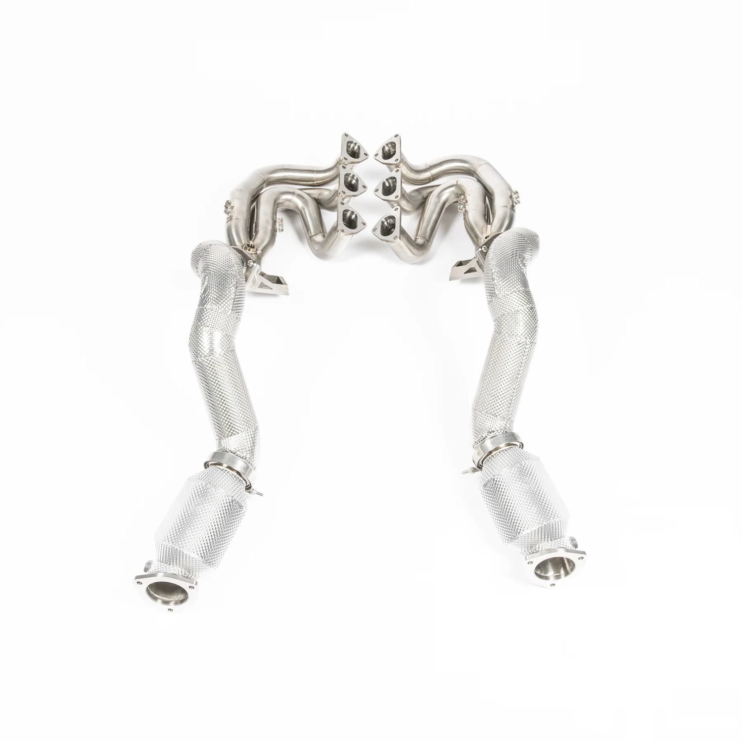 JCR Inconel Race Exhaust Manifold & Titanium Race-Silenced Link Pipe Assembly for 982 Porsche 718 Cayman GT4 RS / Spyder RS