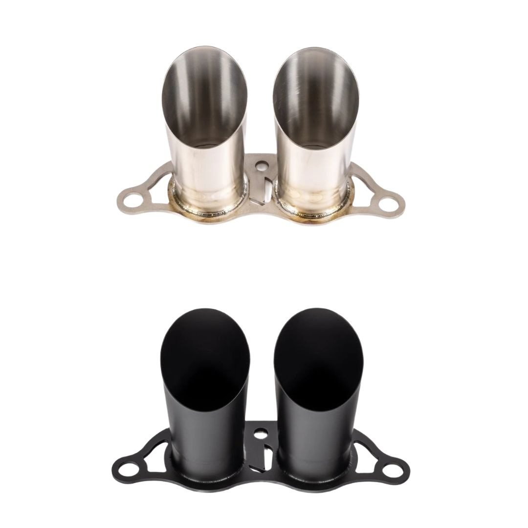 JCR Titanium Race Megaphone Exhaust Tips for 992 Porsche 911 GT3, GT3 RS, GT3 Touring, and S/T (with JCR exhaust system)