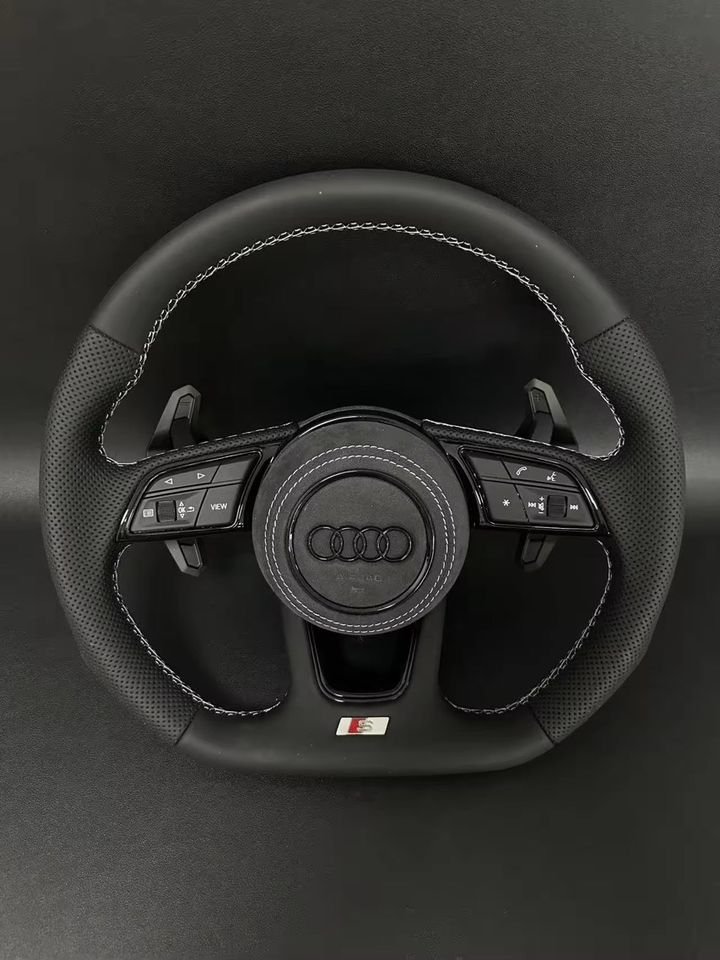 Lenkrad Audi A3 A4 A5 A6 A7 S3 S4 S5 S6 S7 RS3 RS4 RS5 RS6 RS7 Q3 Q5 SQ5 Q7 SQ7 R8 – Sportlenkrad Carbon Alcantara Leder individuell konfigurierbar – auch für Mercedes BMW VW...