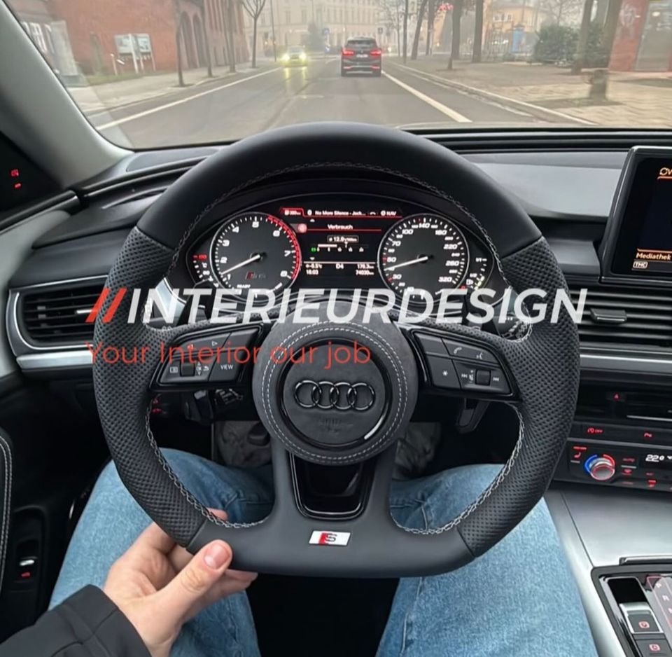 Lenkrad Audi A3 A4 A5 A6 A7 S3 S4 S5 S6 S7 RS3 RS4 RS5 RS6 RS7 Q3 Q5 SQ5 Q7 SQ7 R8 – Sportlenkrad Carbon Alcantara Leder individuell konfigurierbar – auch für Mercedes BMW VW...