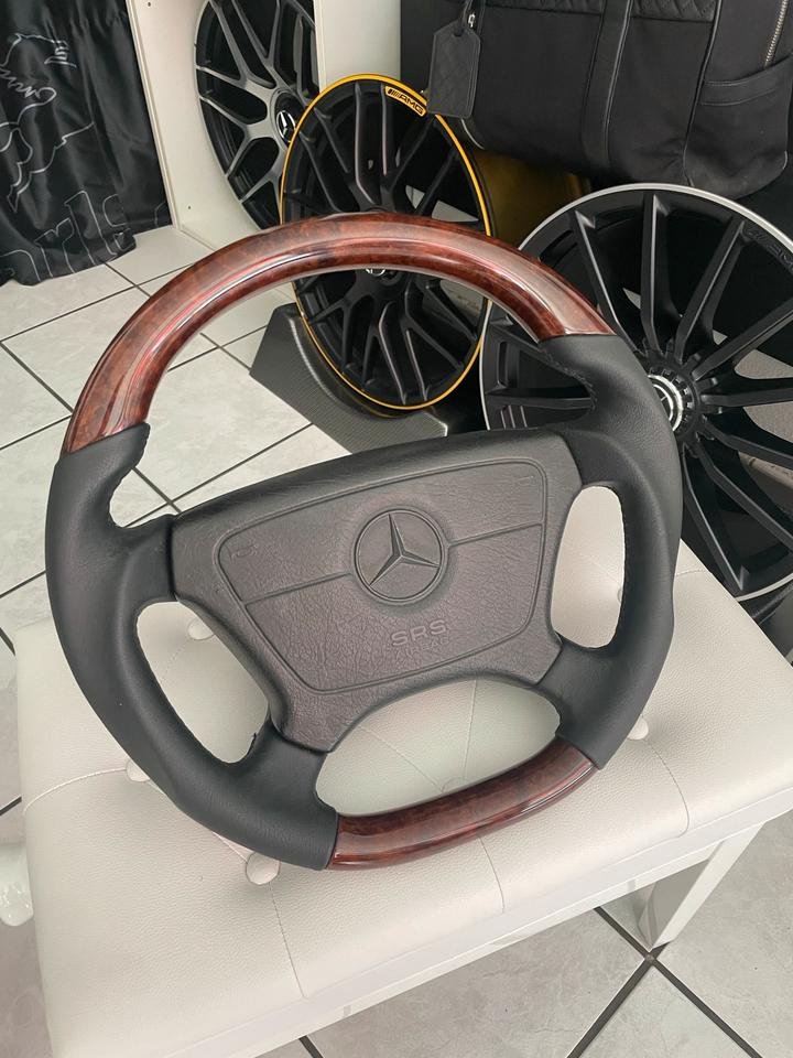 Mercedes Benz Sport Holz Leder Lenkrad Wurzelnuss R129 W124 W463