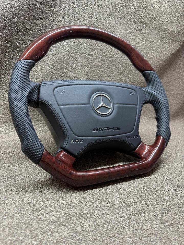 Mercedes Benz W124,129,140,202,210,208,Lenkrad Leder Wurzel Holz