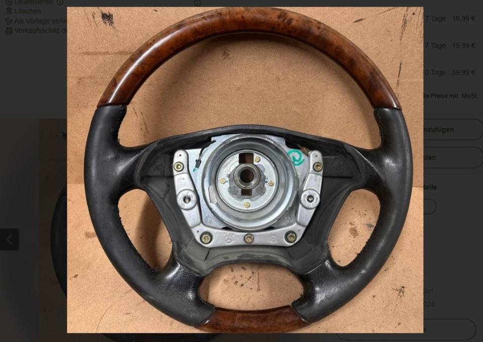 Mercedes-Benz W163 ML Lenkrad Holzlenkrad Original