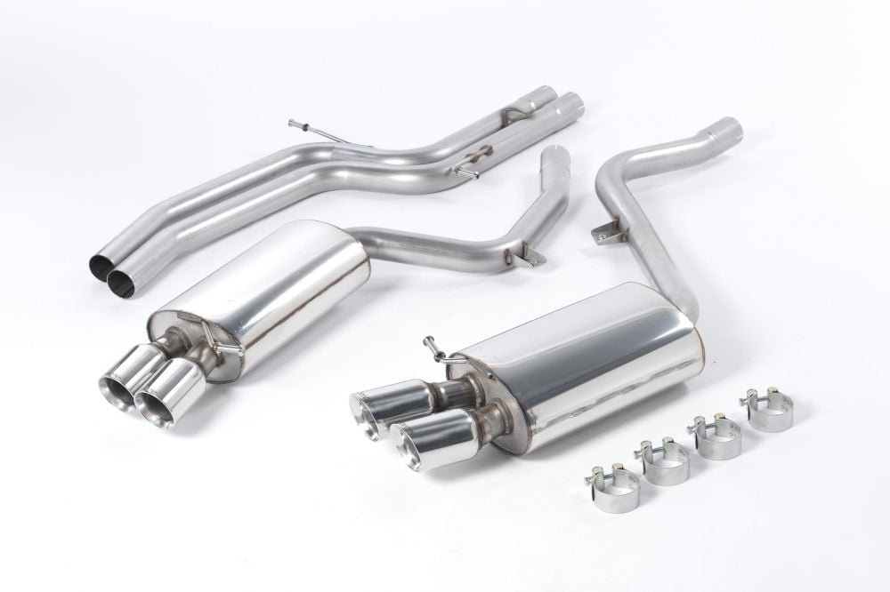 Milltek Non-Resonated Catback Exhaust System w/ Polished Tips for B8 Audi S5 Coupe (manual)
