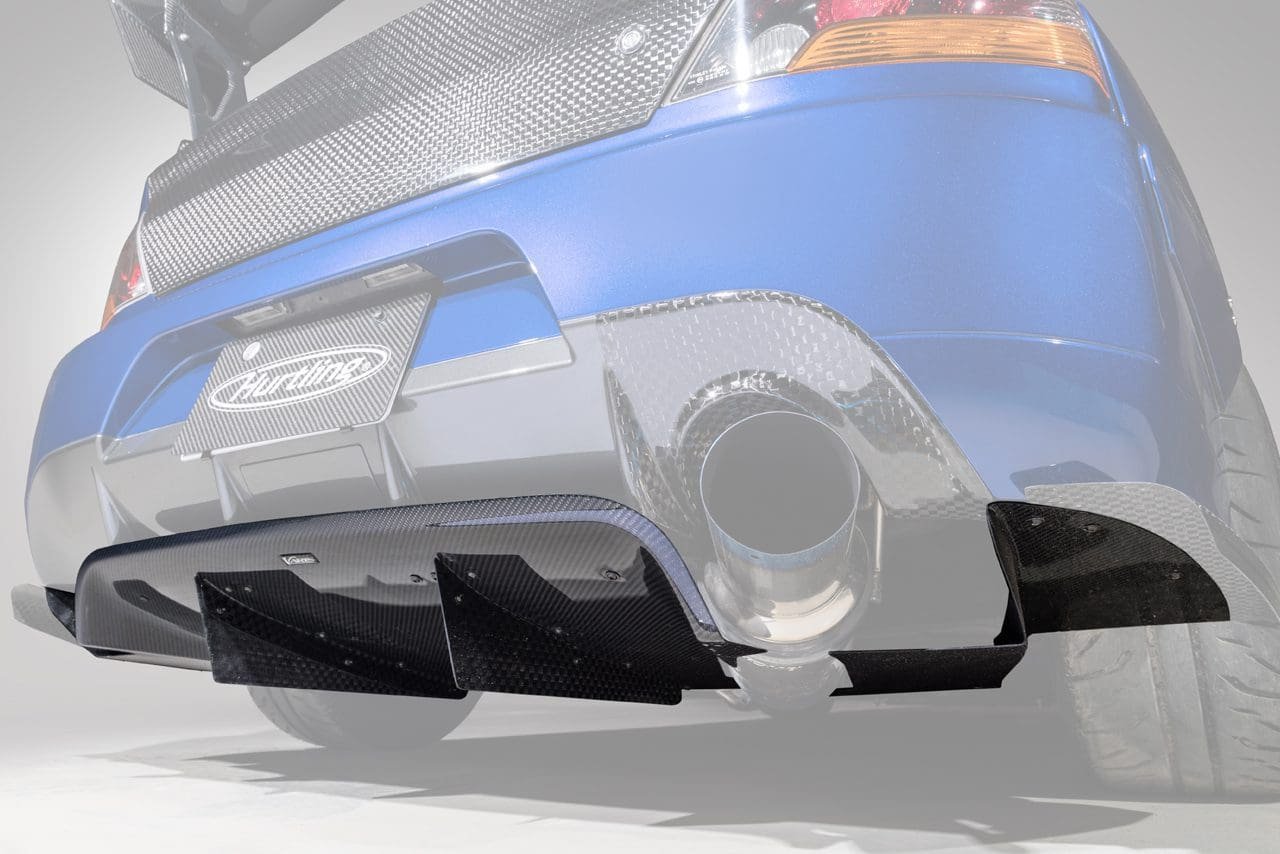 Solid & Joker Widebody 12k Rear Diffuser (Vertical Fin Ver.) for 2005-07 Mitsubishi Evo IX [CT9A] HAM-003H