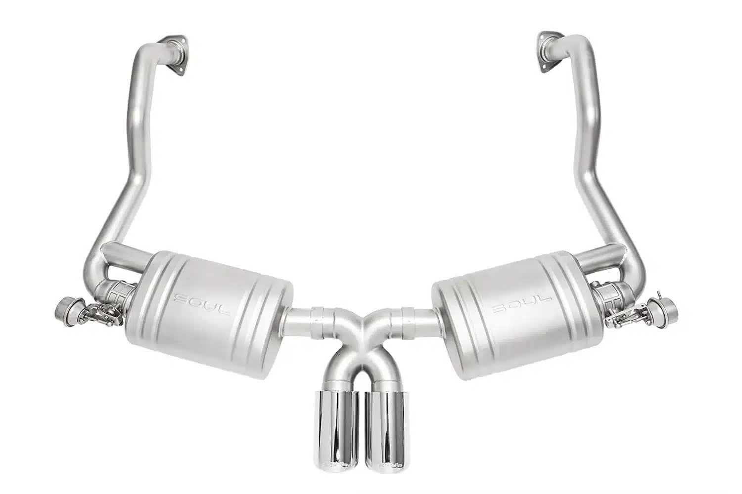 SOUL Performance Street Exhaust Package with Dual Wall Tips for 987.2 Porsche Boxster / Cayman [POR.9872.STPKG.POT/POR.9872.STPKG.BC]