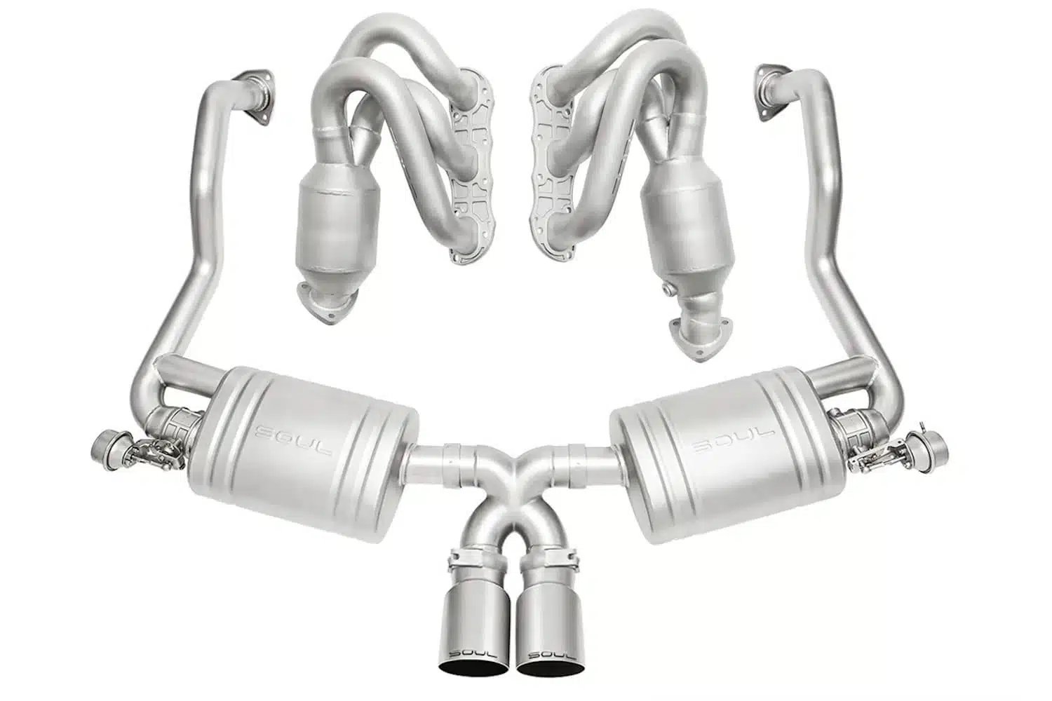 SOUL Performance Street Exhaust Package with Single Wall Tips for 987.2 Porsche Boxster / Cayman