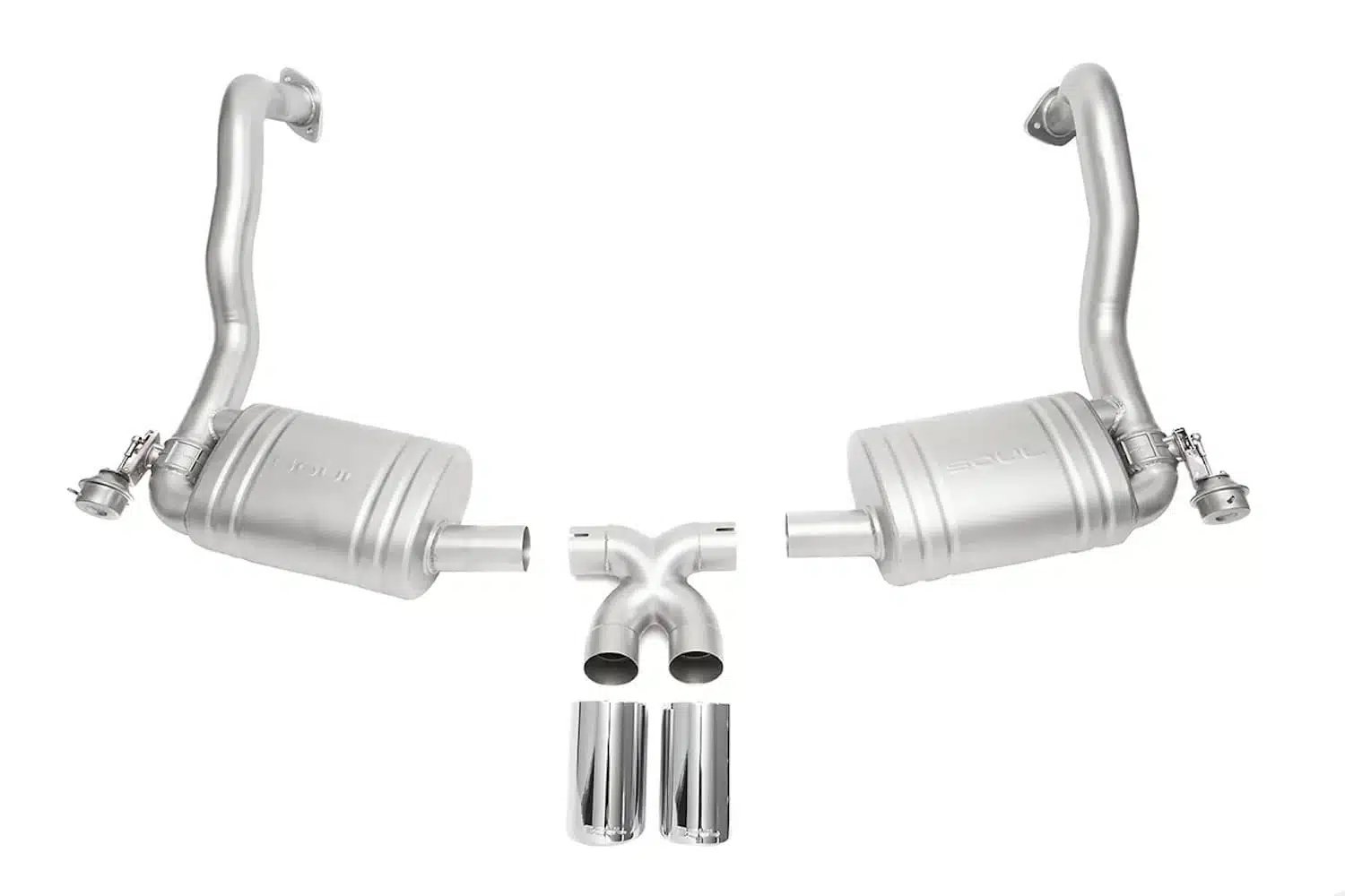 SOUL Performance Valved Exhaust System with Dual Wall Tips for 981 Porsche Boxster / Cayman [POR.981.VES.POT/POR.981.VES.BC]
