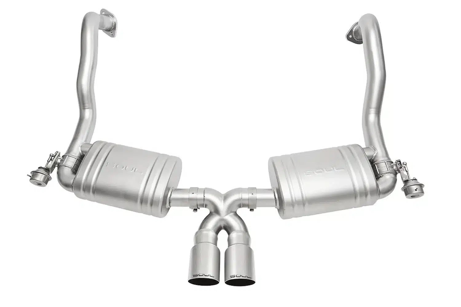 SOUL Performance Valved Exhaust System with Single Wall Tips for 981 Porsche Boxster / Cayman