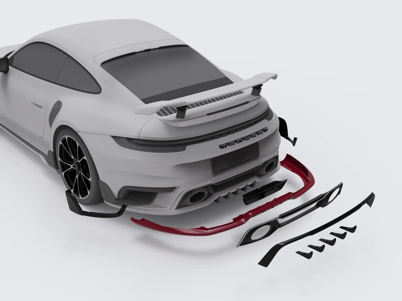 TECHART Rear Diffuser Set for 992.1 Porsche 911 Turbo / Turbo S