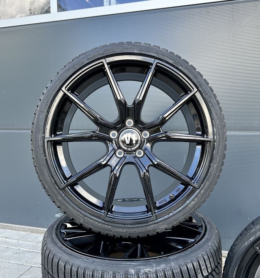 V1 Wheels V1 18 Zoll Sommerräder für Mercedes Benz E CL GLA S EAQ EQB Klasse W213 S213 W214 S214 A238 C215 C216 CL500 X156 W156 W220 Coupe Felgen Reifen Räder schwarz...