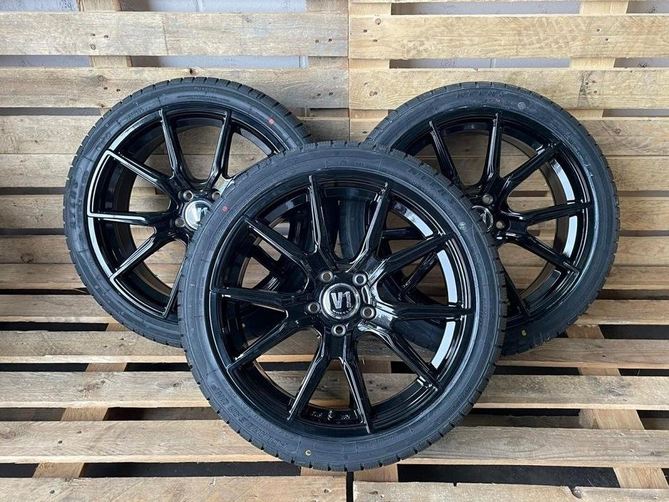 ⭐ V1 Wheels V1 ⭐ Kompletträder 225/35 19 Zoll Schwarz Allwetterreifen Ganzjahr für Audi A3 8V 8P GY S3 TT 8J 8S S Line Seat Altea Toledo Leon 1P 5F KL Cupra Skoda Octavia 1Z 5E…
