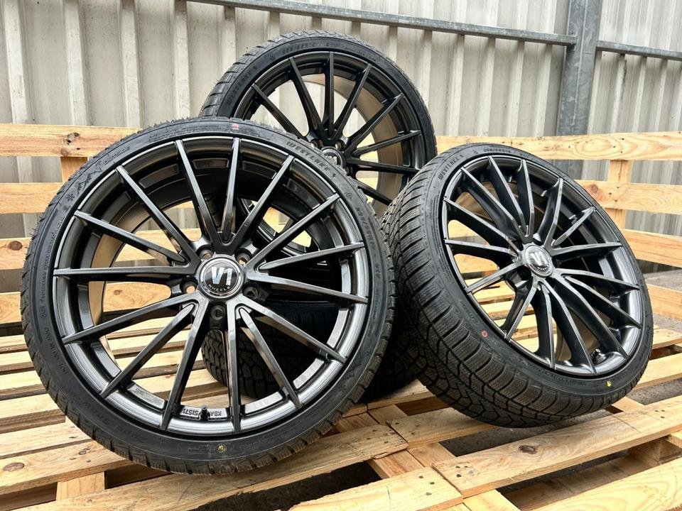 V1 Wheels V2 18 Zoll Grau Sommerreifen für Audi A4 B8 S4 A6 4F Avant Allroad Mercedes C Klasse W205 E Klasse W212 W213 V Klasse 638/2 Vito 638 VW Bus T4 Beetle 16 Seat Ateca 5FP…