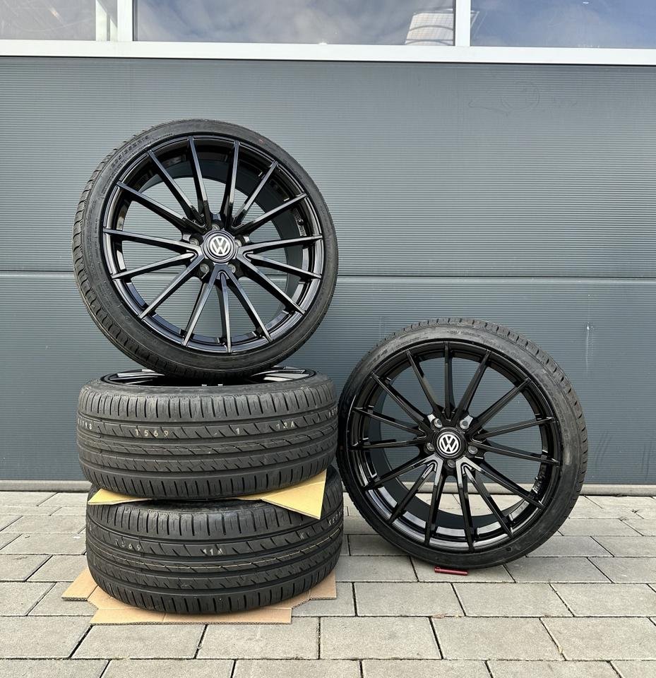 V1 Wheels V2 18 Zoll Sommerräder für VW Golf 5 6 7 8 GTI GTD GTE Passat Scirocco EOS Jetta CC eGolf Audi A3 S3 A4 B6 B7 8P 8V GY Felgen Reifen Räder schwarz NEU Performance…