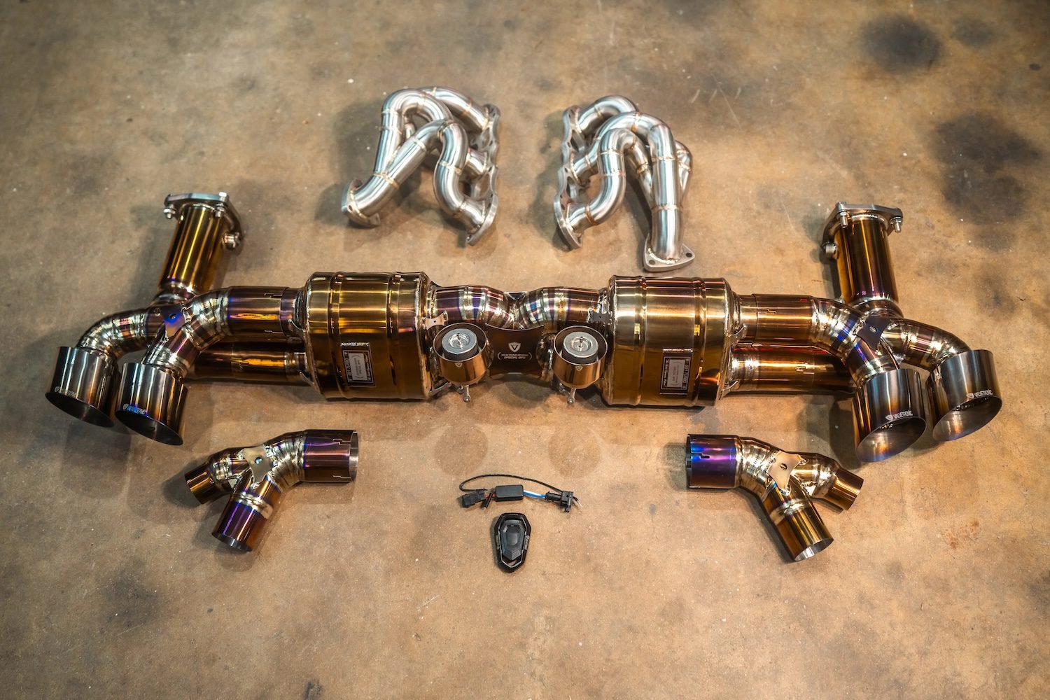 Valvetronic Designs Valved Race Exhaust System for 991 Porsche 911 Turbo / Turbo S [POR.991.TUR.VSES.FFH.TI]