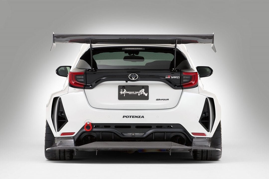 Varis KAMIKAZE Carbon Rear Diffuser w/ Rear Skirt for XP210 Toyota GR Yaris [VATO-386]