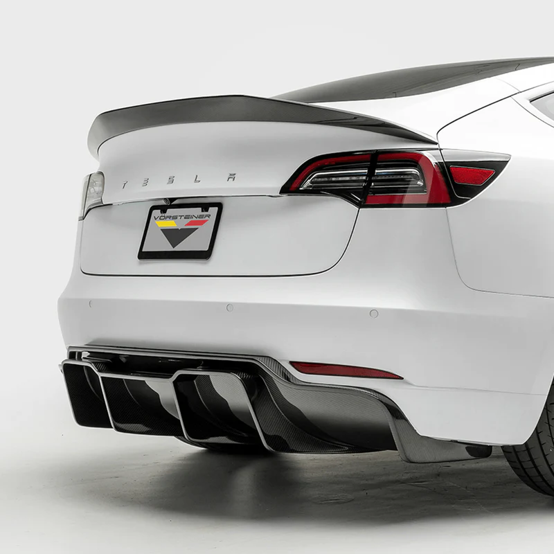 Vorsteiner Volta Aero Carbon Fiber Track Edition Rear Diffuser for Tesla Model 3